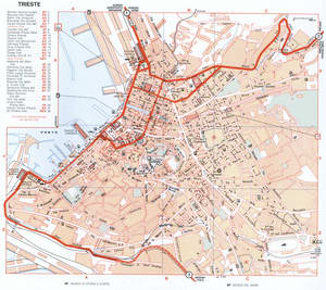 Map of Trieste with historical landmarks