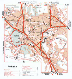 Map of Vareze with historical landmarks