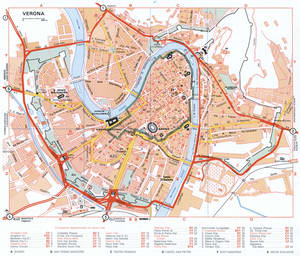 Map of Verona with historical landmarks
