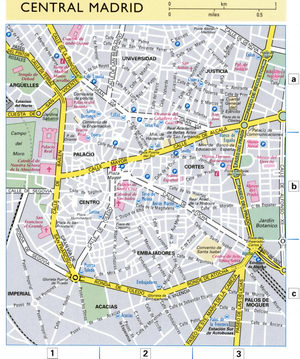 Road map of the center of Madrid