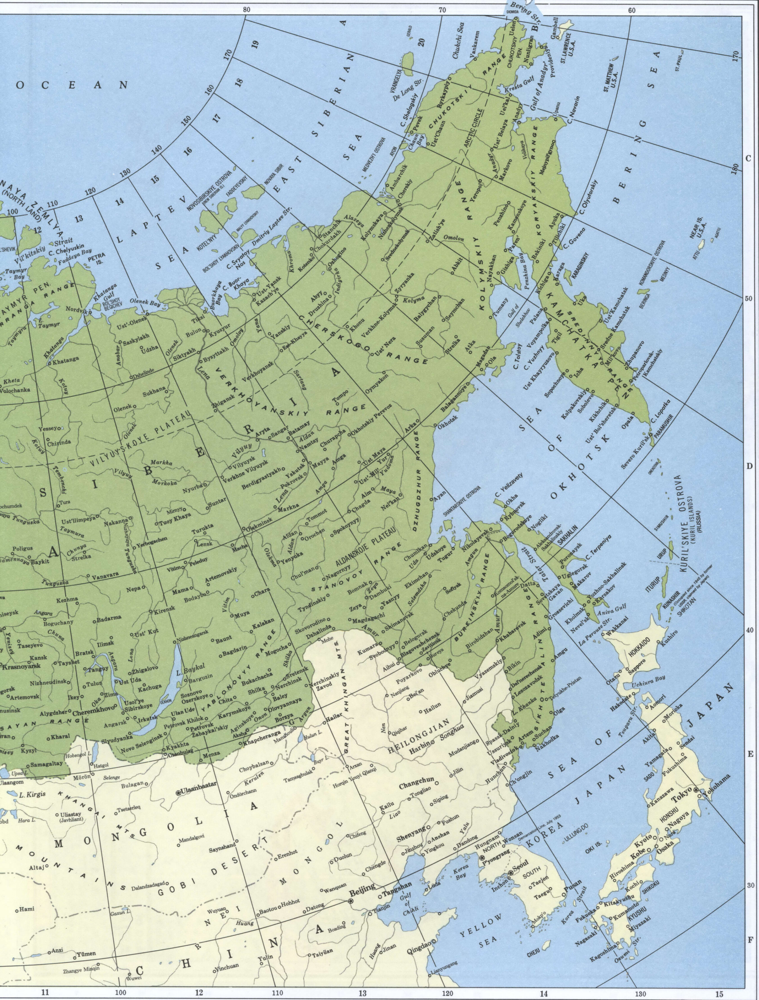 Political map of the USSR with the borders of the republics