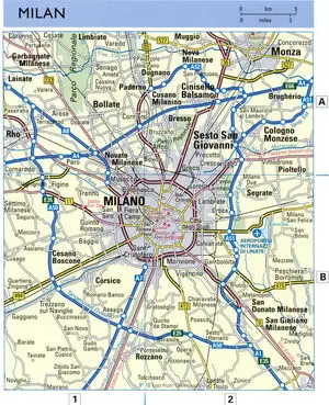 Milan motorway map