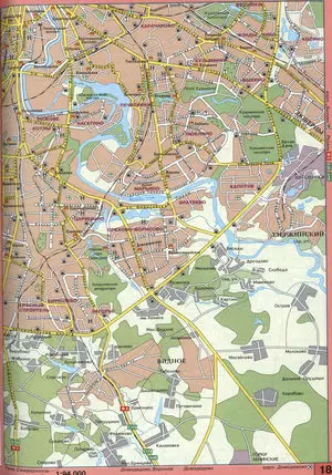 Map of southeast Moscow streets with truck routes
