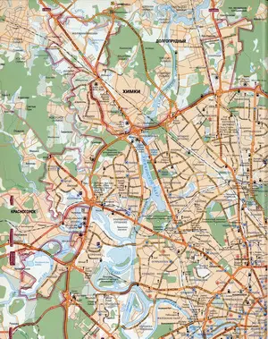 Large street map of Moscow (Russia) with attractions