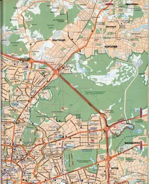 Large street map of Moscow with attractions