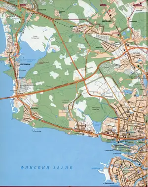 Large street map of Saint Petersburg with attractions