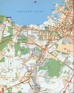 Large map of Saint Petersburg with attractions
