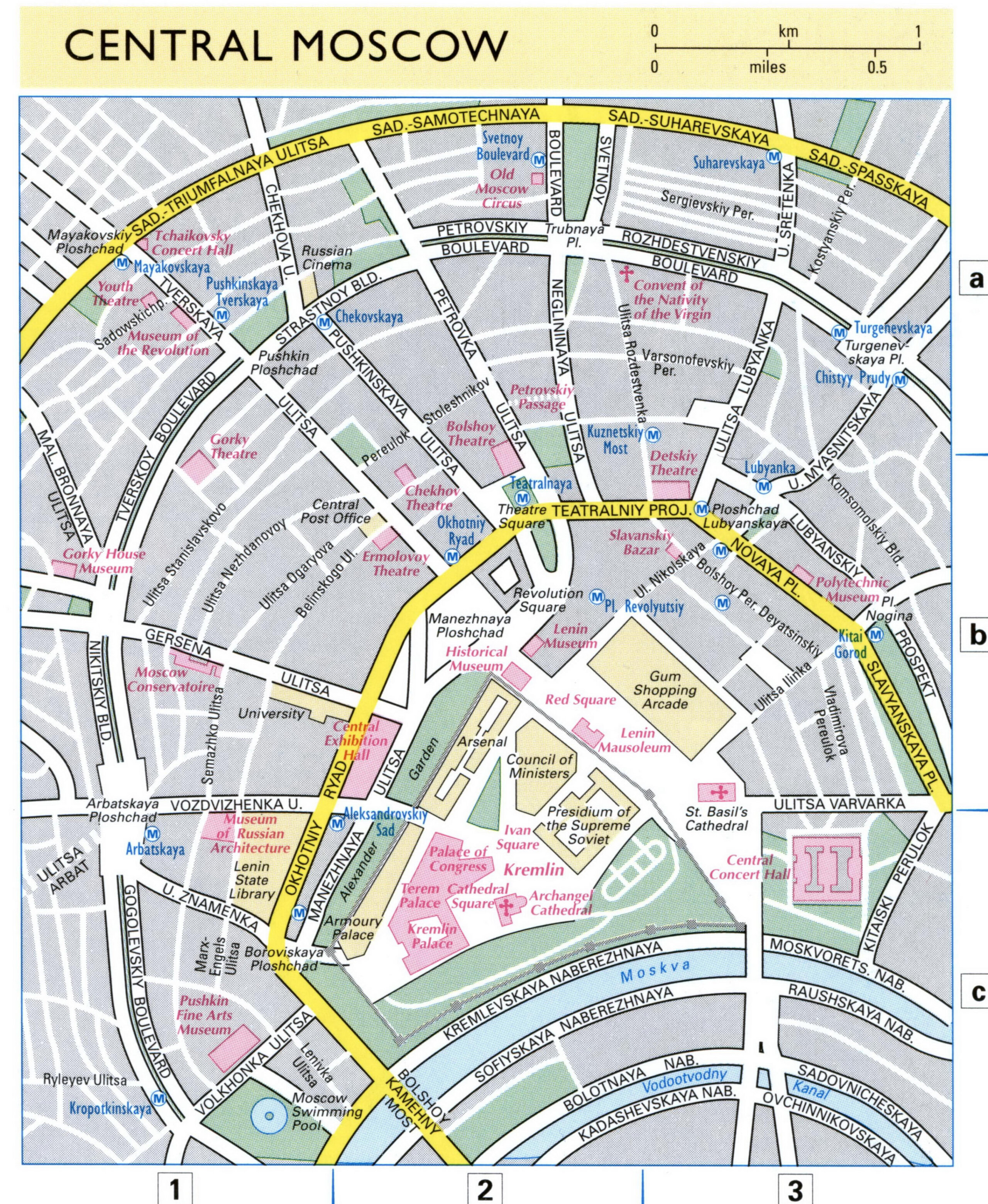 Road map of the center of Moscow