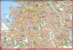 Street map of Saint Petersburg with car routes