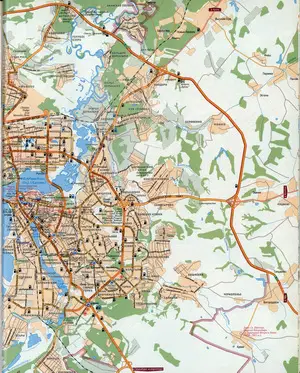 Large street map of Kazan (Russia) with attractions