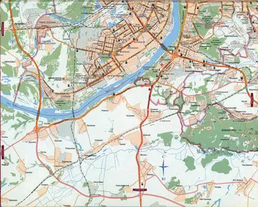 Large street map of Nizhniy Novgorod (Russia) with attractions