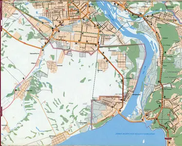 Large street map of Novosibirsk (Russia) with attractions