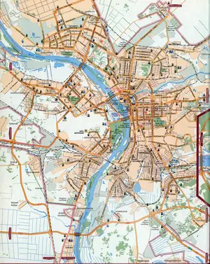 Large street map of Omsk with attractions