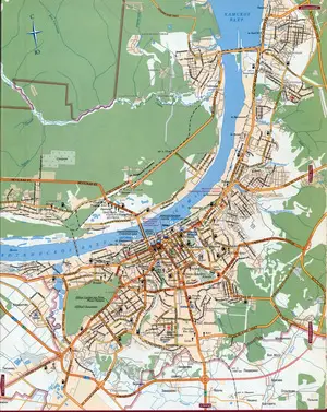 Large street map of Perm with attractions