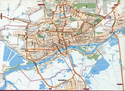Large street map of Rostov-on-Don with attractions