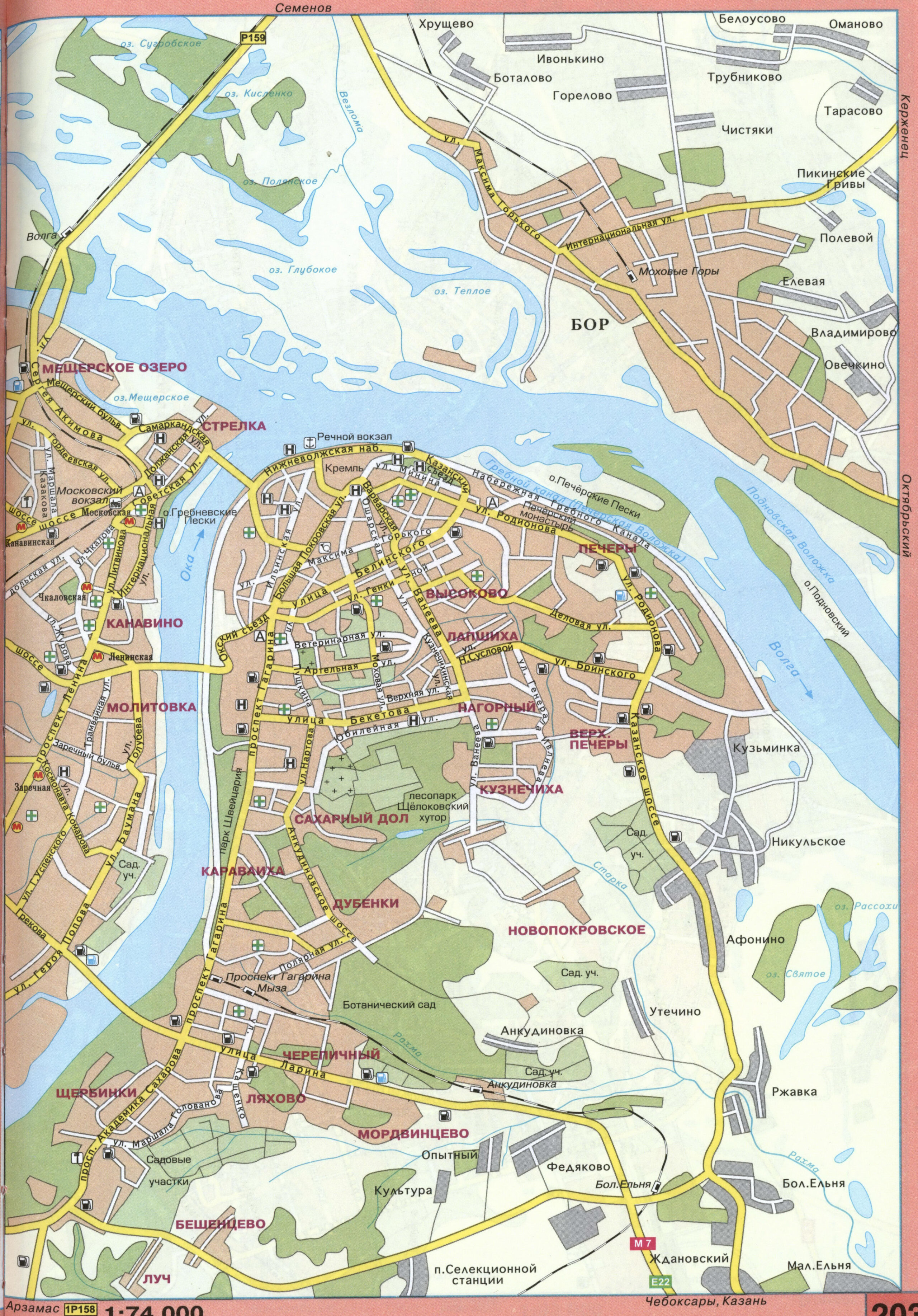 map of Nizhny Novgorod for drivers