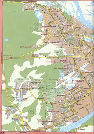 Street map of Nizhny Novgorod (Russia) for drivers