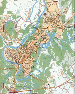 Large street map of Ufa with attractions