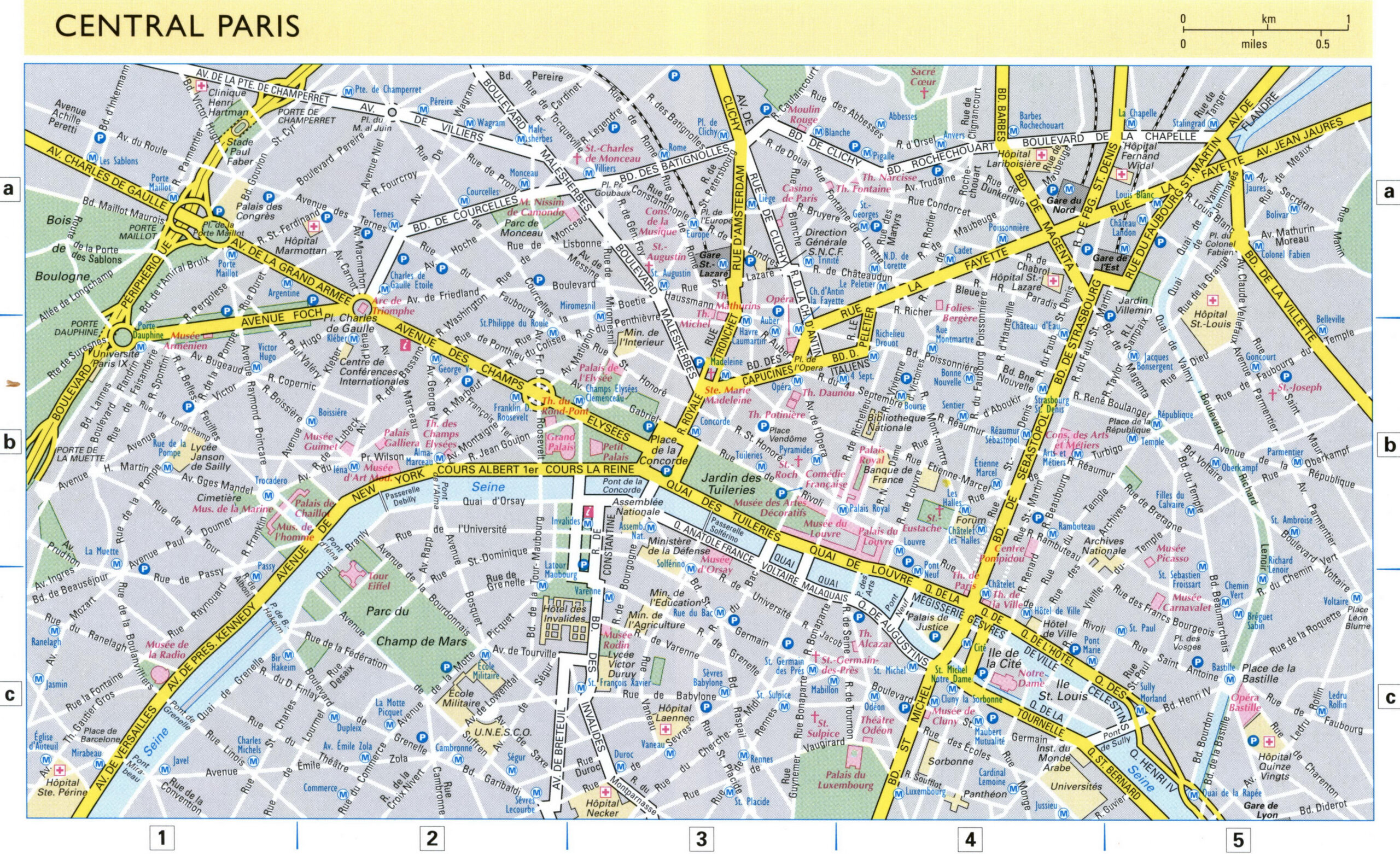 Paris city center map