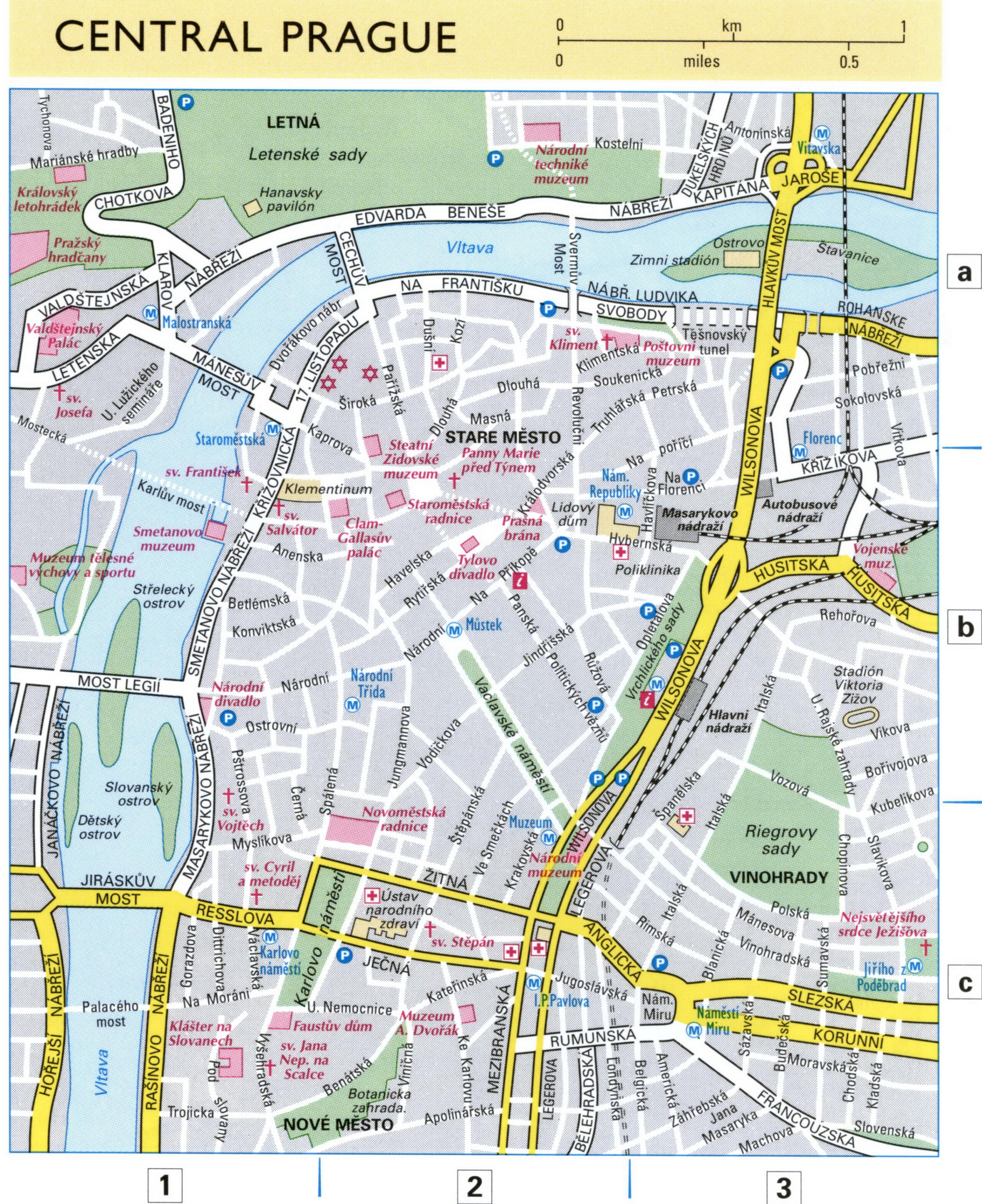 Prague city center map