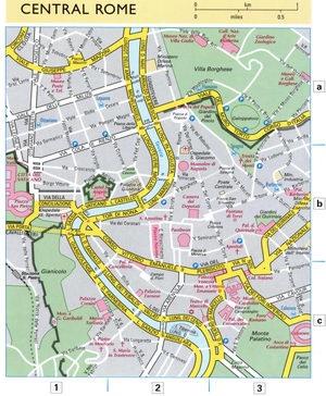 Map of Rome city center