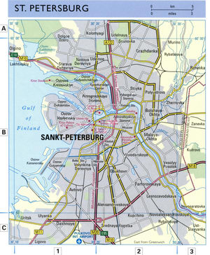Map of the Main Highways in St. Petersburg