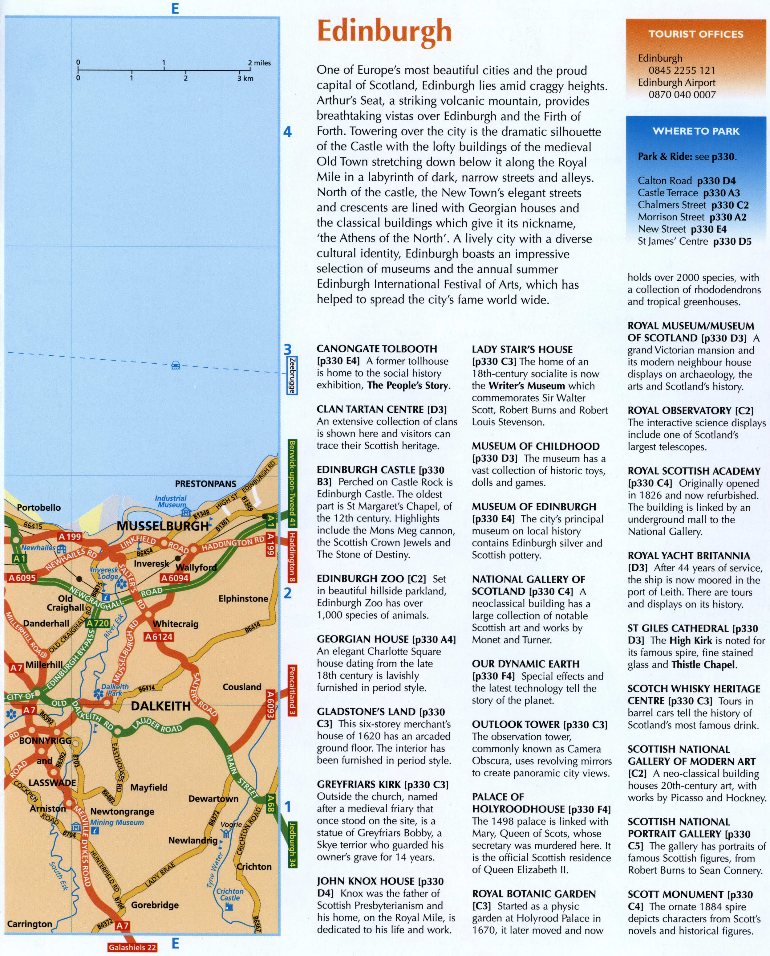 Road map of the Edinburgh area
