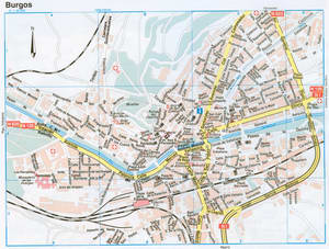 Burgos tourist map with attractions