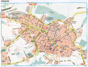 Caseres tourist map with attractions