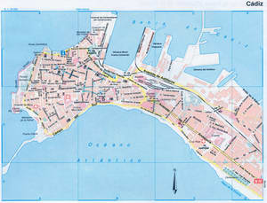 Cadiz tourist map with attractions