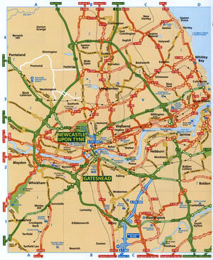 Map of Newcastle and Surroundings for Drivers