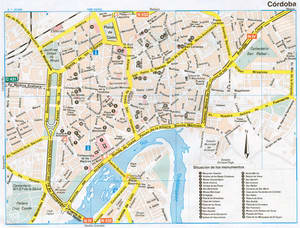 Map of Córdoba (Spain) with sights and landmarks