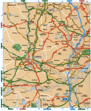 Road map of Derby and surroundings
