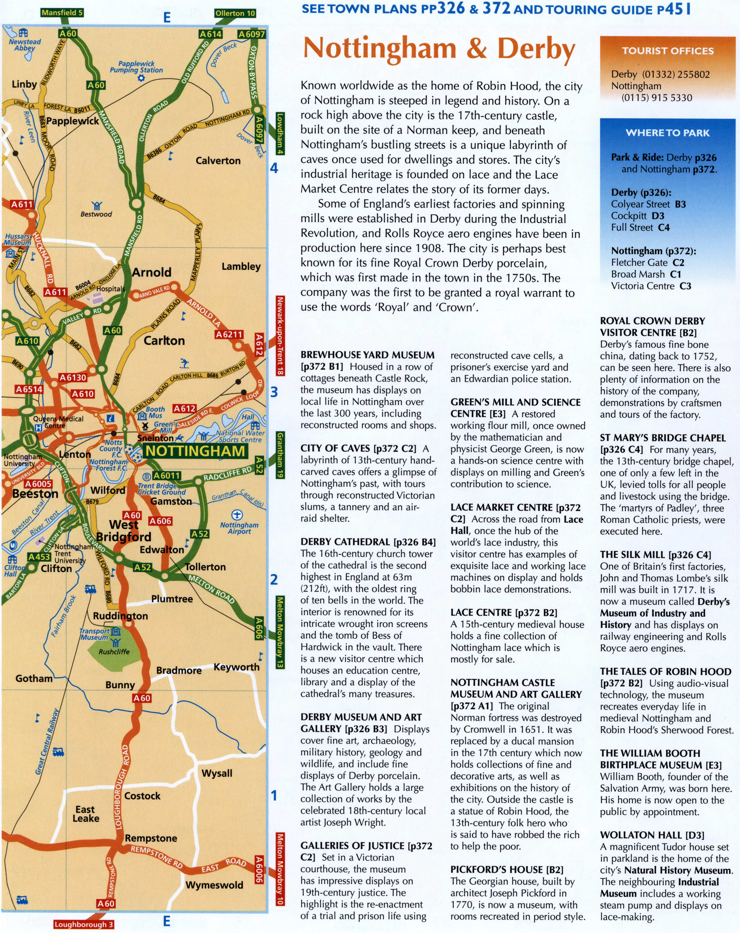 Road map of Derby and surroundings
