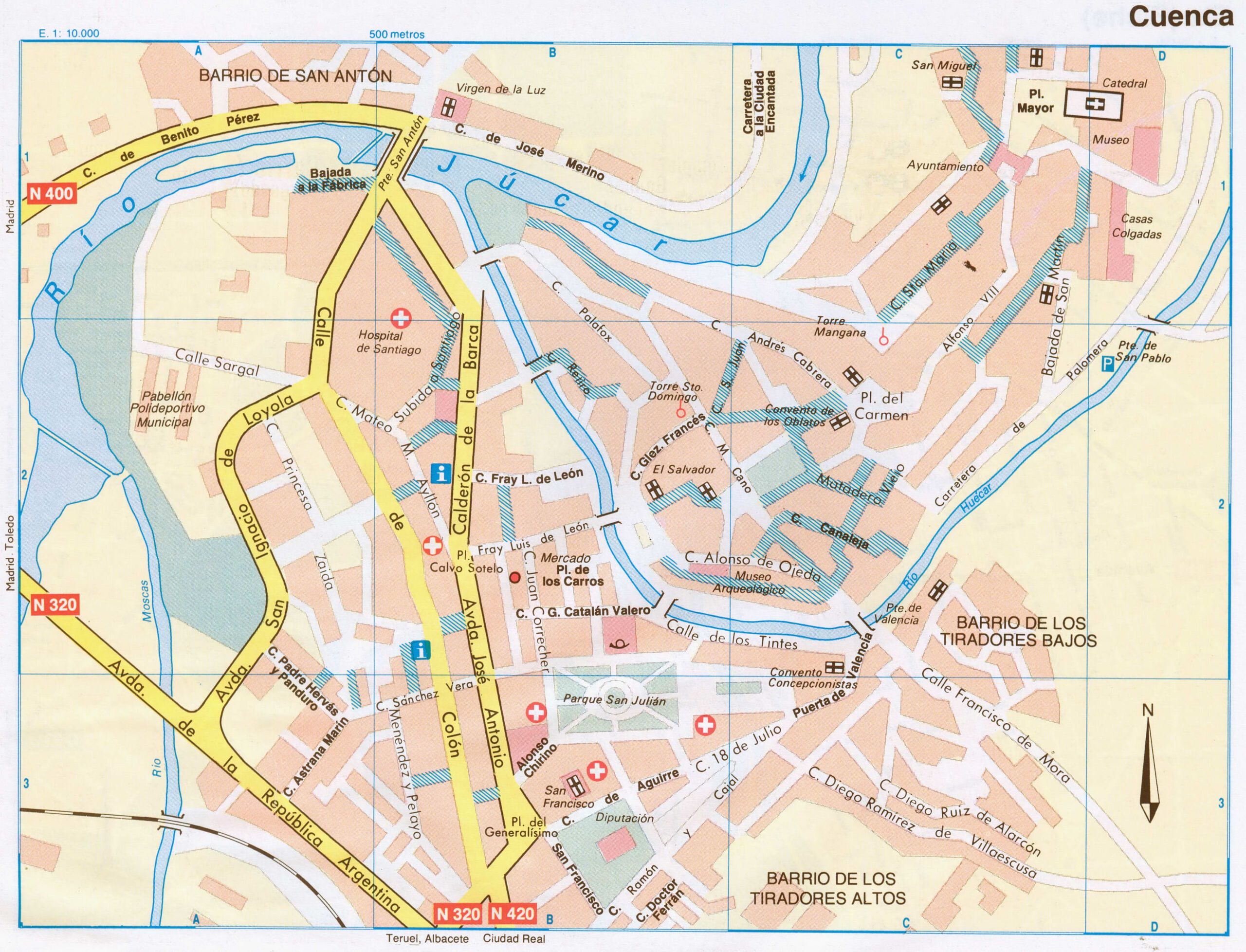 Cuenca City Map With Attractions Where Is Cuenca In Spain Cuenca Maps 