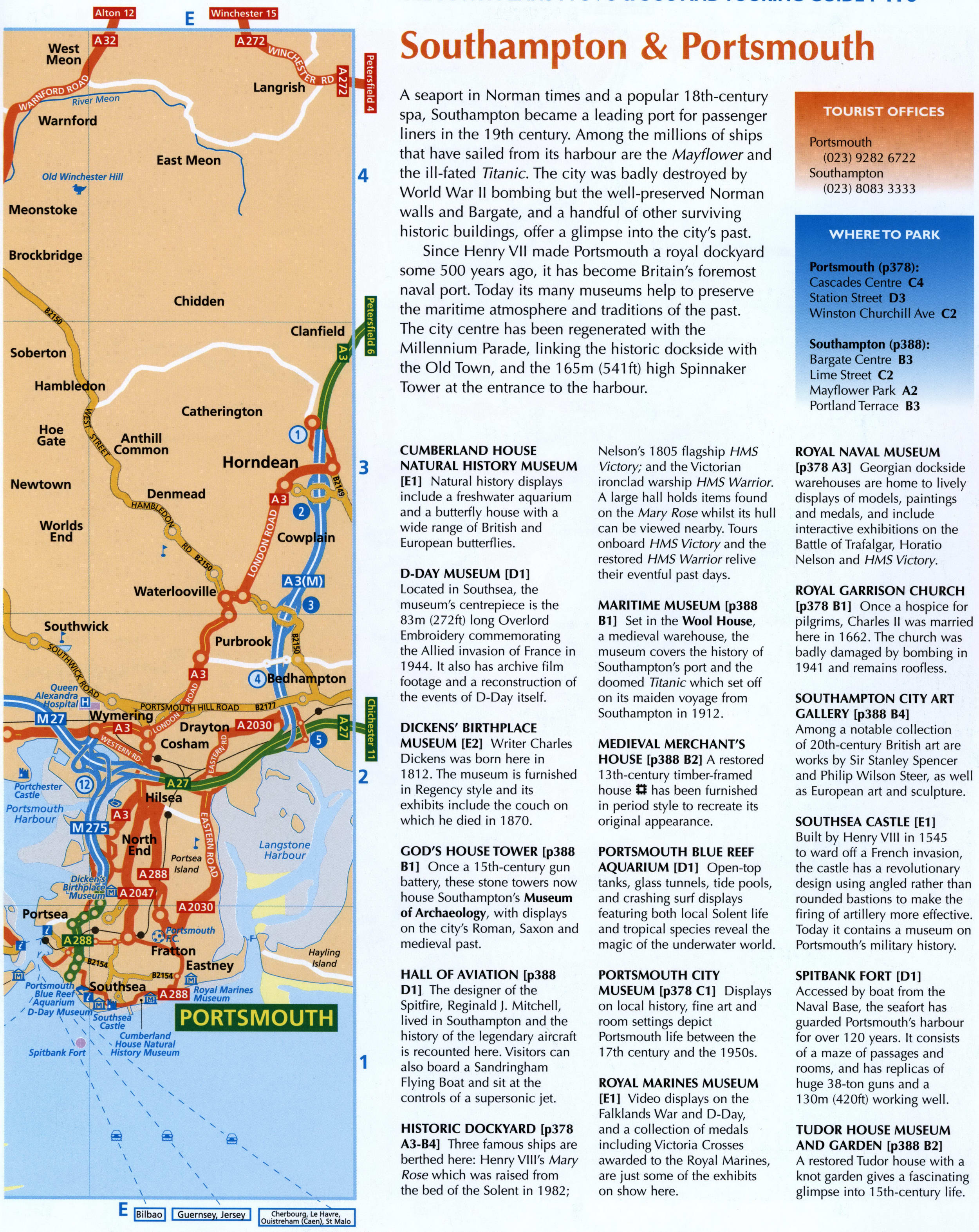 Map of the roads in the Southampton area
