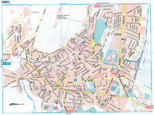 Map of Jaen (Spain) with attractions