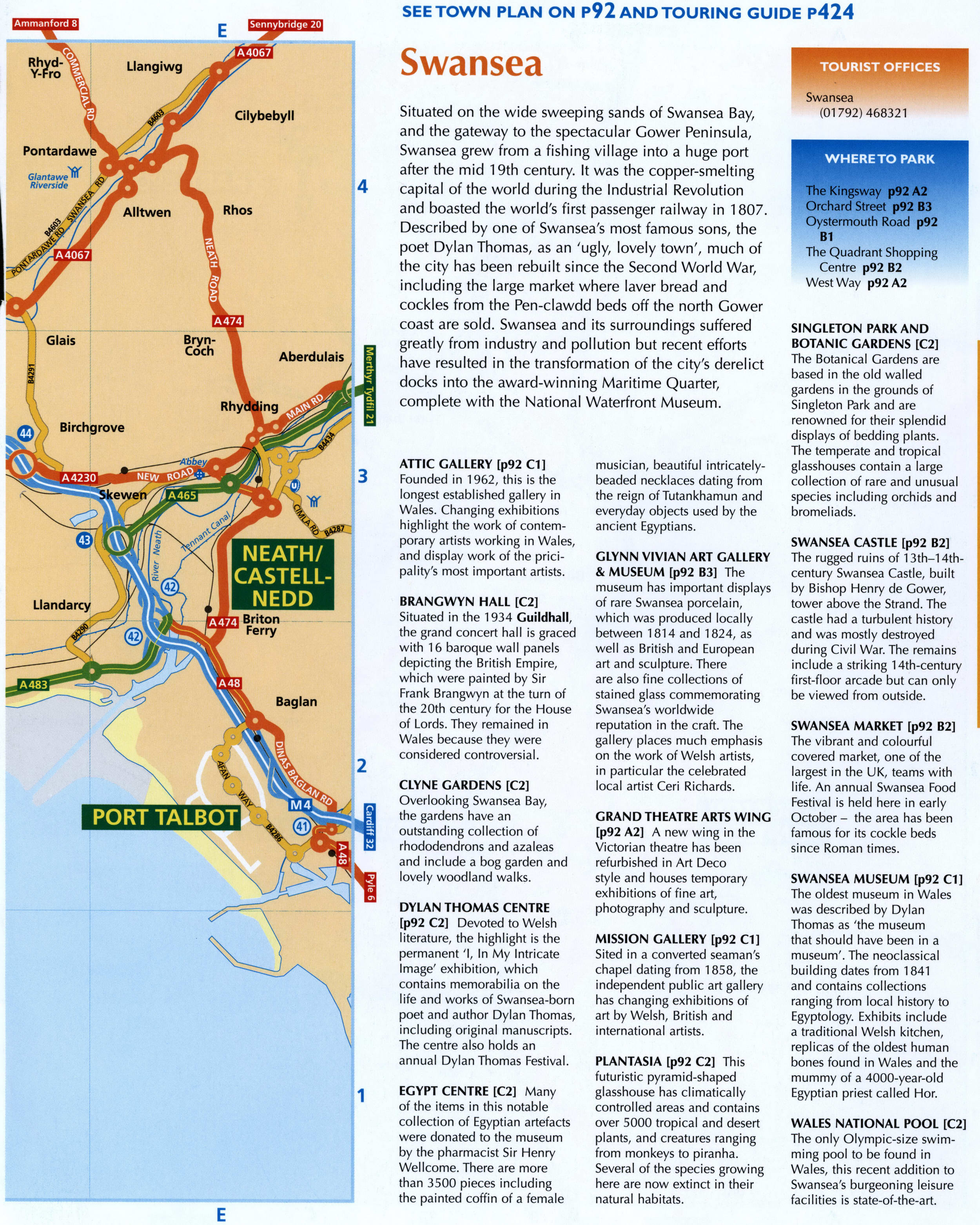 Road map of the Swansea area