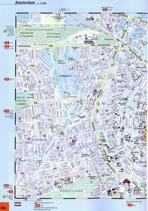 Map of Amsterdam streets with attractions