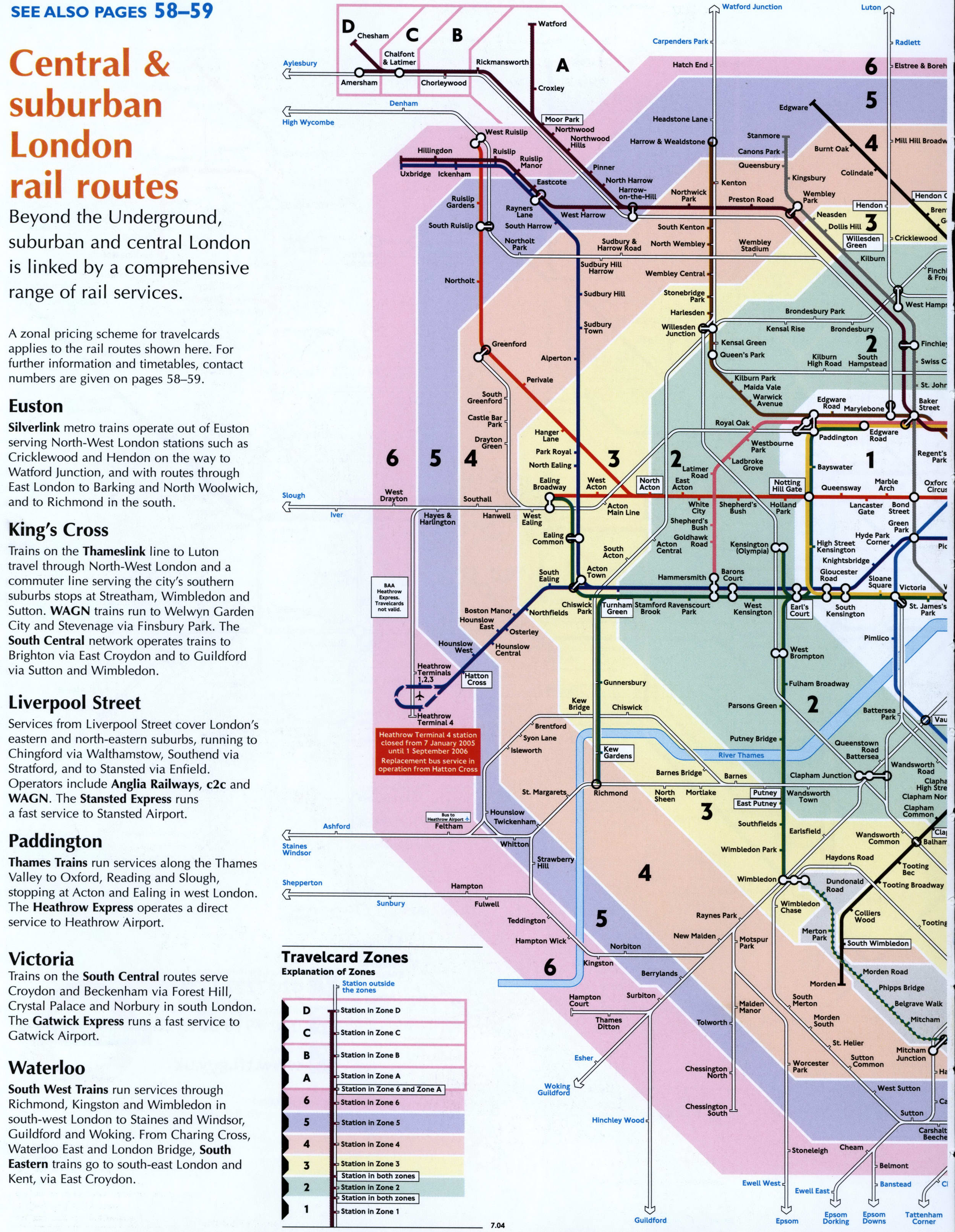 Large-scale map of London's railways and surroundings