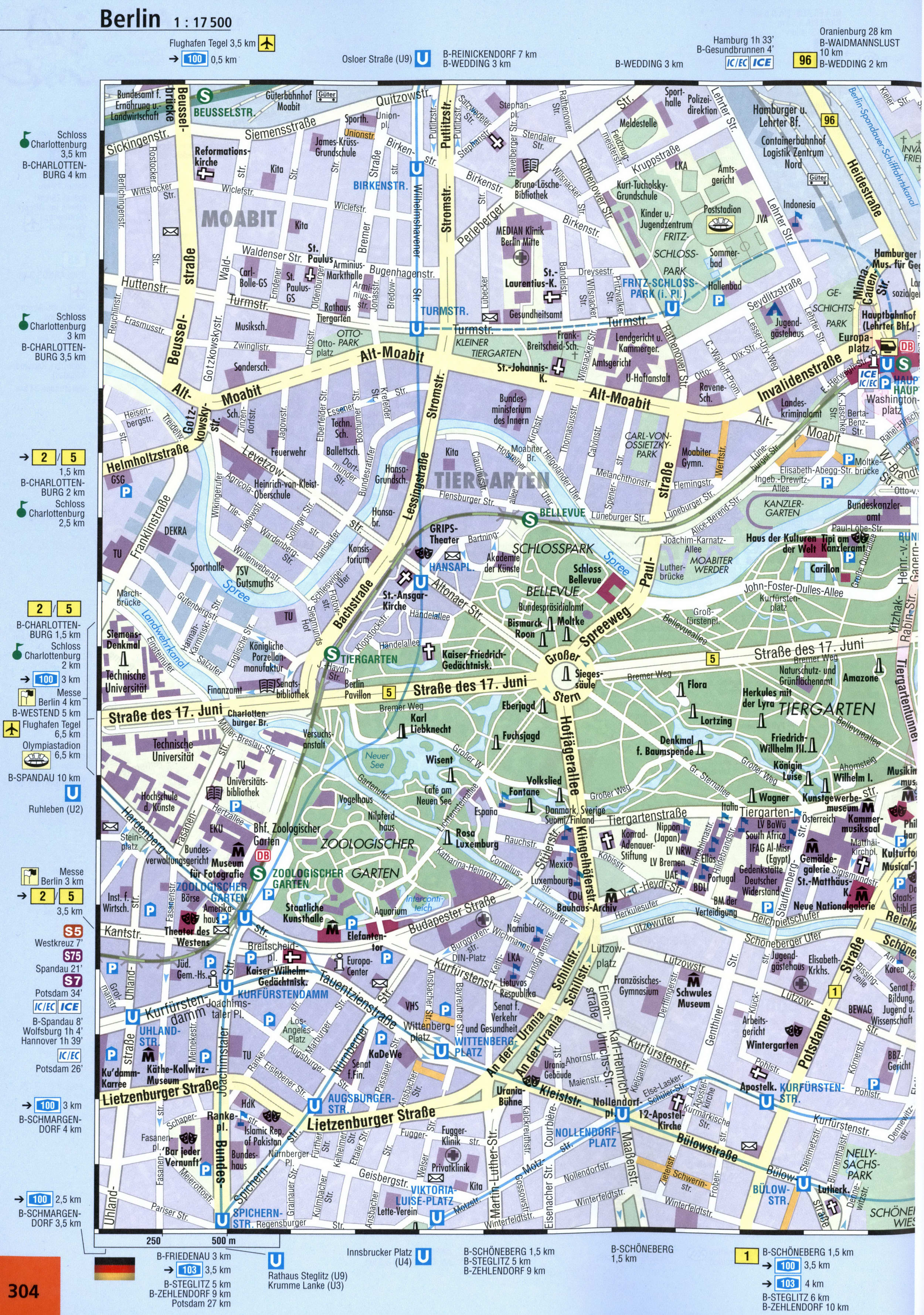 Street map of the city of Berlin