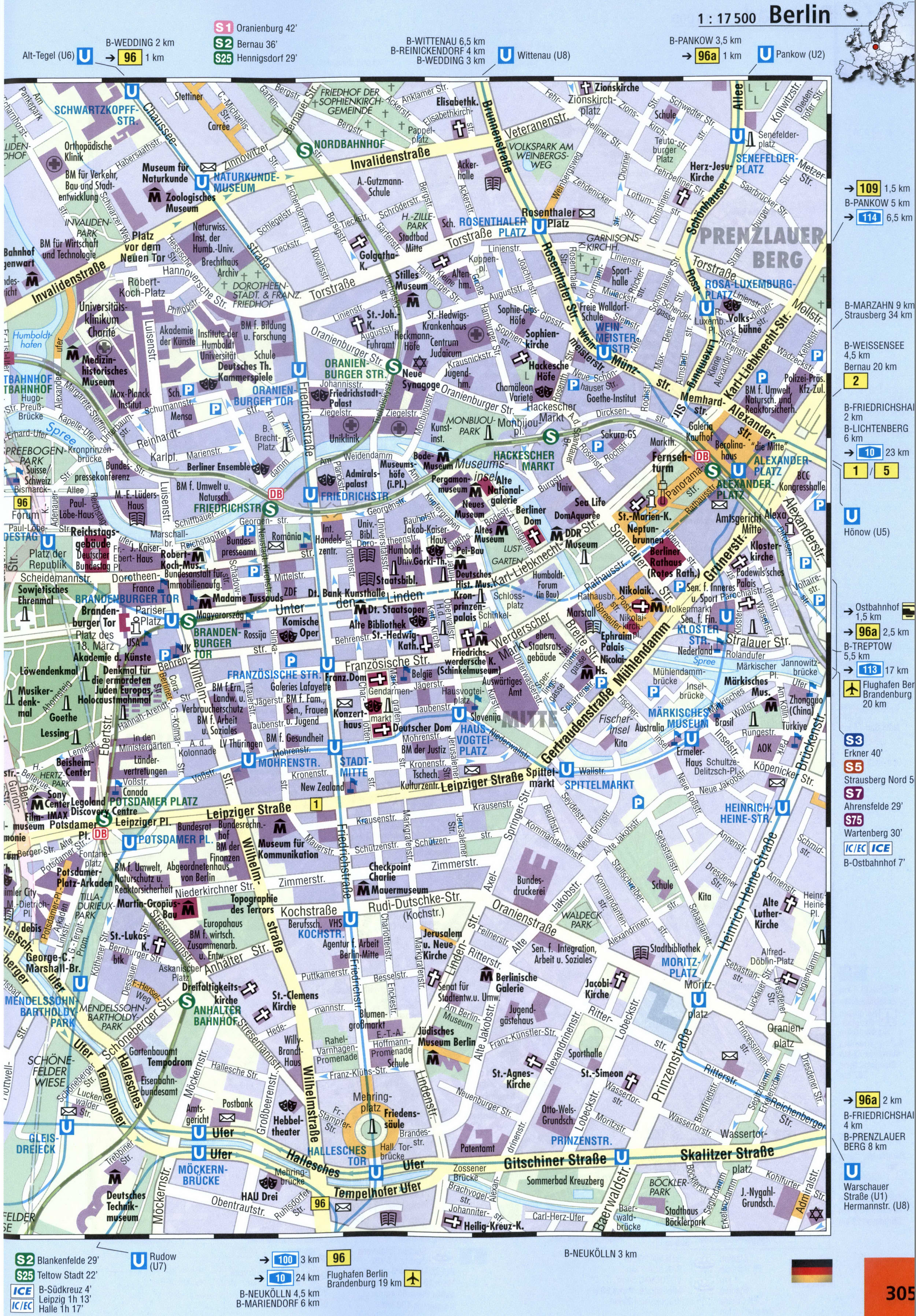 Street map of the city of Berlin