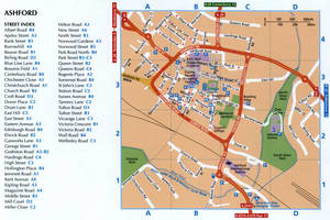 Ashford street map with sights