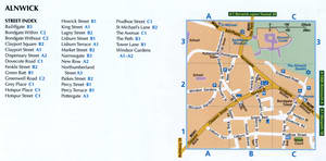 Alnwick UK street map with sights