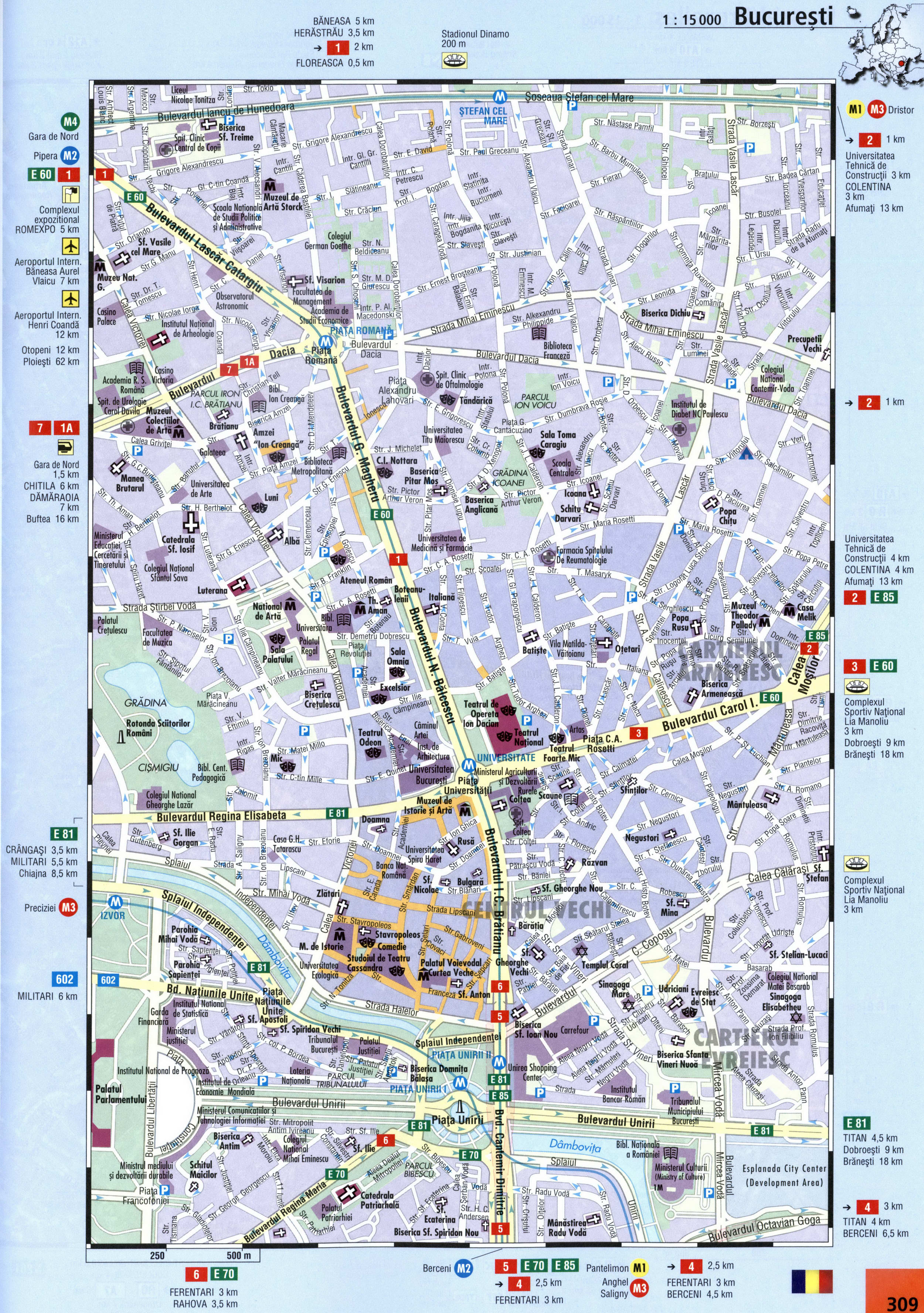 Detailed map of the city of Bucharest
