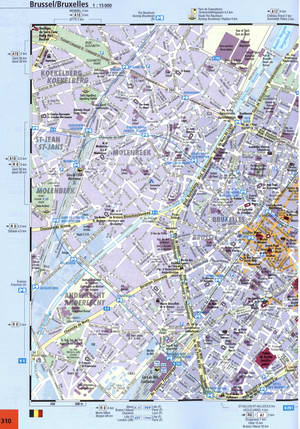 Detailed street map of Brussels with points of interest