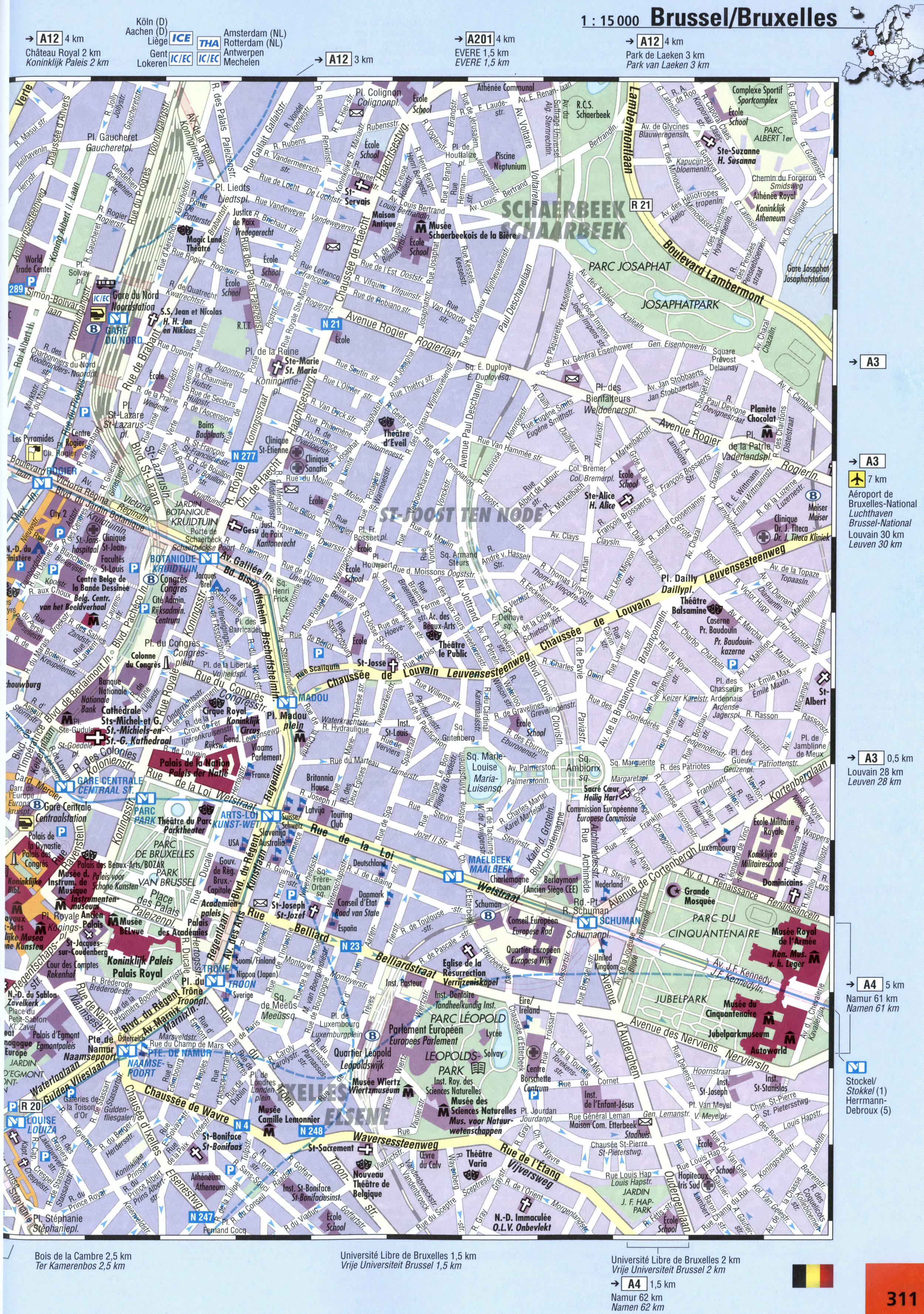 map of Brussels with points of interest