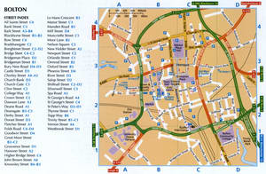 Bolton map with parking lots and public toilets