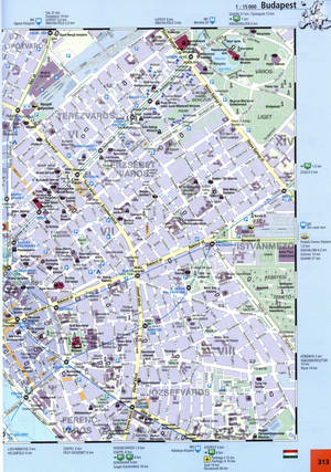 map of the city of Budapest