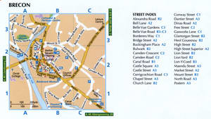Brecon map with public places